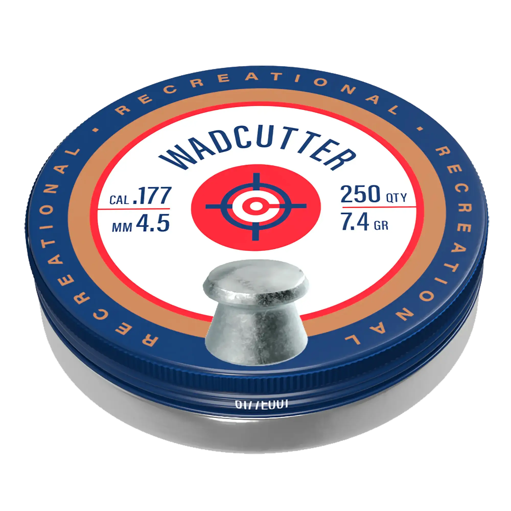 Angled View of Crosman Wadcutter Pellets .177 Cal - 6177