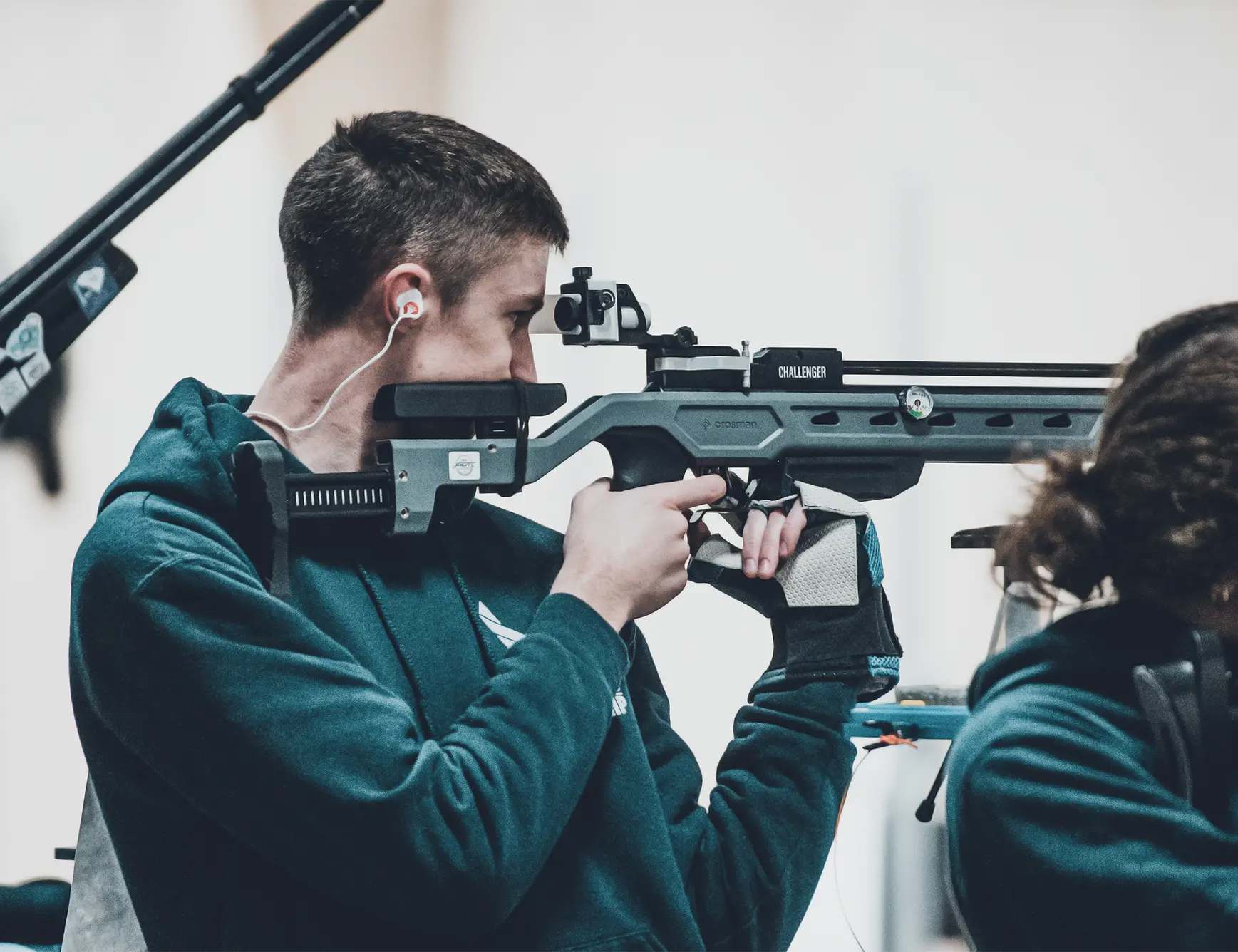 Crosman Challenger CH2021S Indoor Lifestyle Being Shot by Youth in Competition