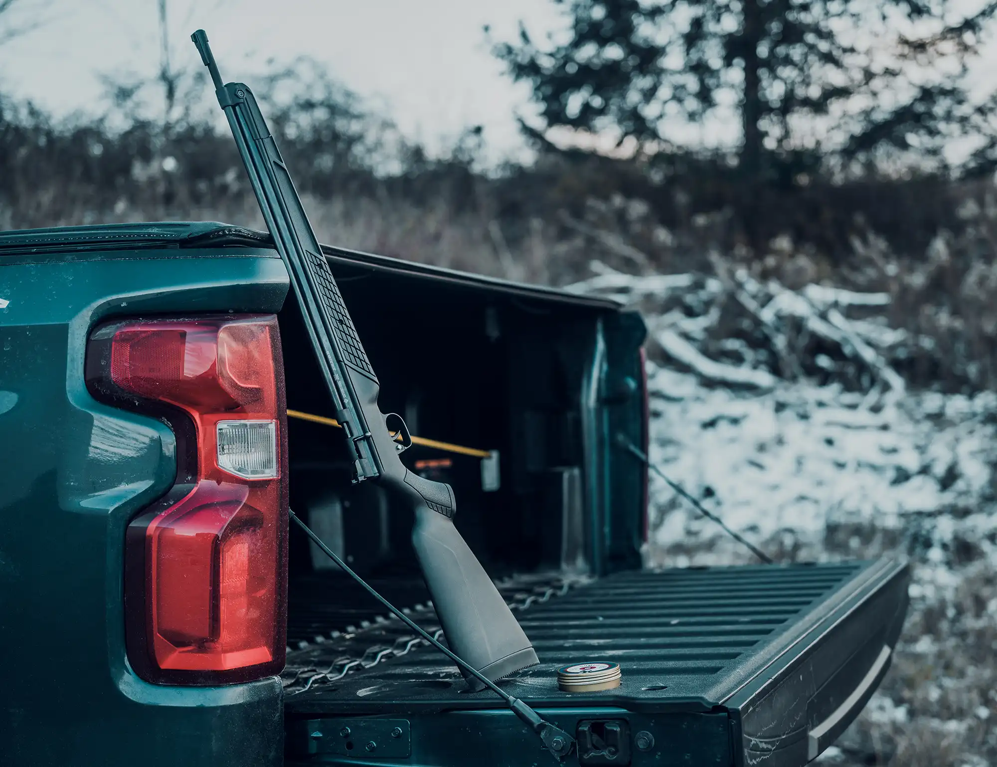 Crosman 362 Variable Pump C362 Outdoor Lifestyle Sitting in the Bed of a Truck in the Winter