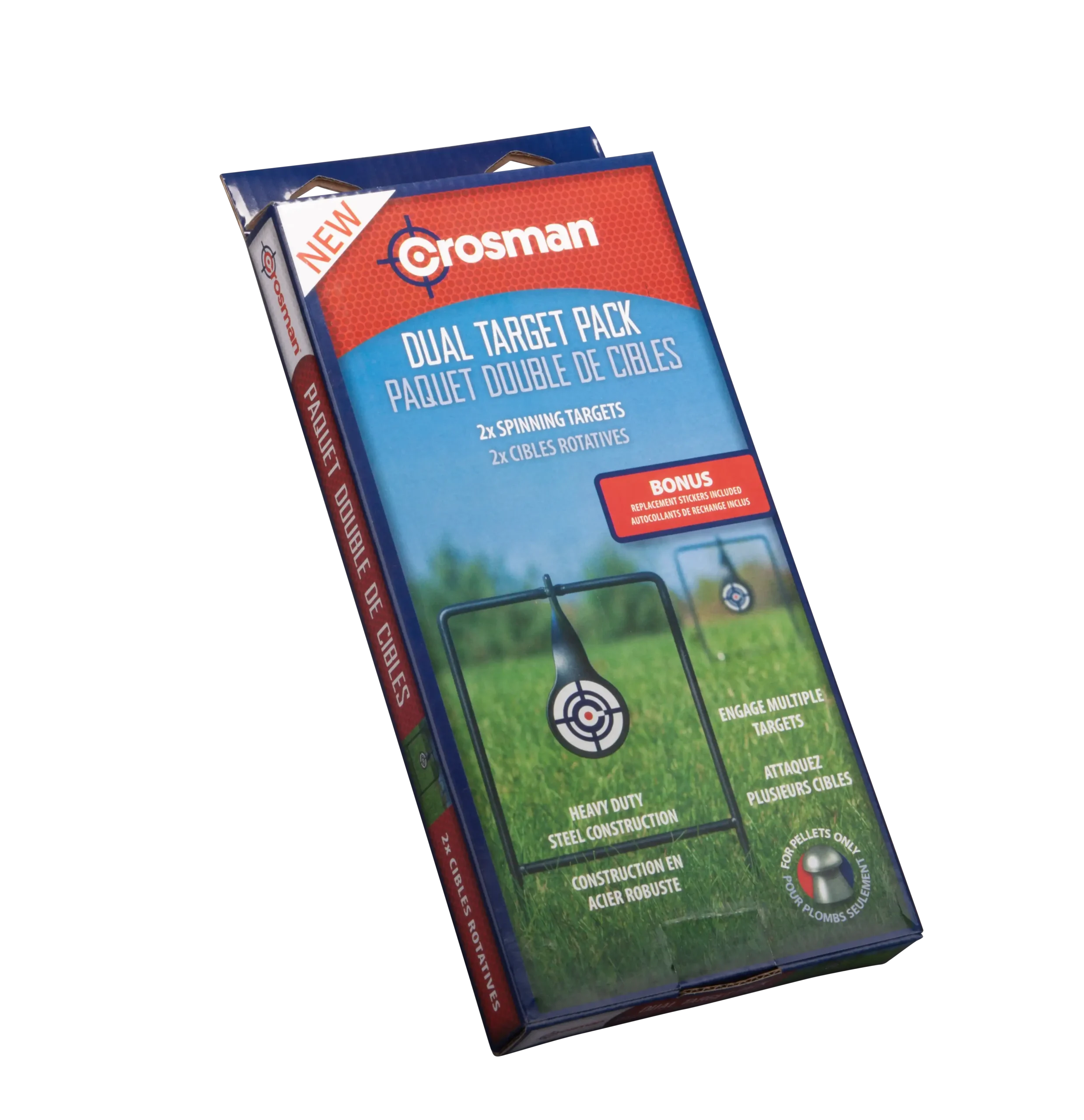 Angled View of Paclaging for Crosman Dual Target Pack CS2LT