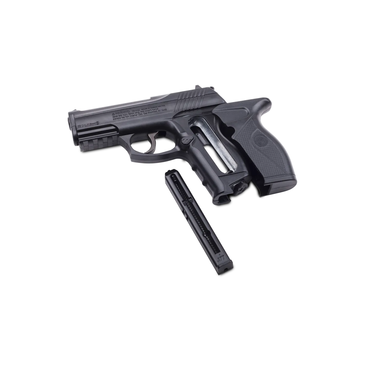 C11 Semi-Auto CO2 pistol Product showing grip open and co2 loaded