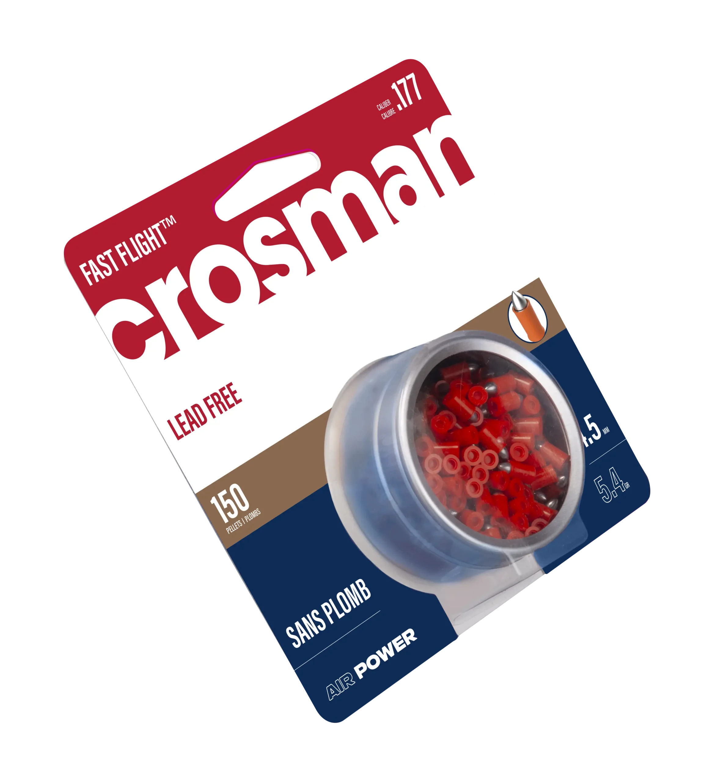 Angled View of Packaging for Crosman Fast Flight Penetrator .177 Pellets LF1754