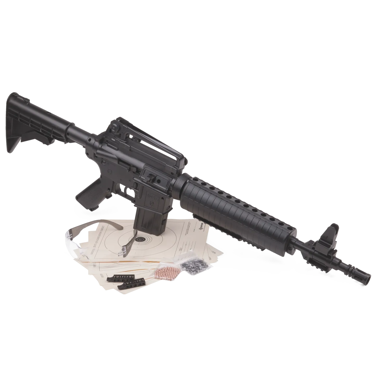 Crosman® M4-177 .177 Pellet / BB Pneumatic Pump Air Rifle, Safety Glasses and Target Kit - Image 8