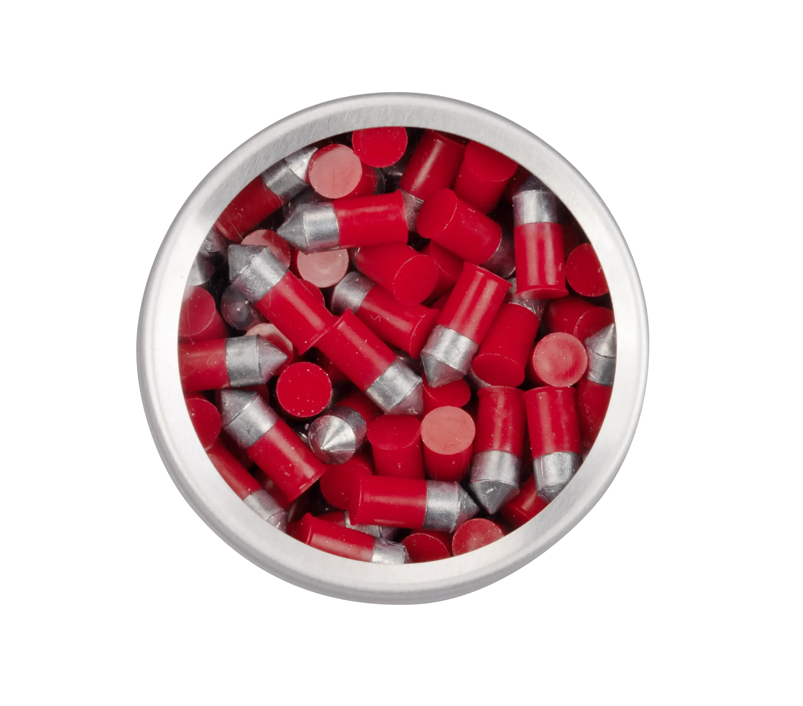 Top View of Tin of Crosman Red Flight Penetrator Pellets LF2216