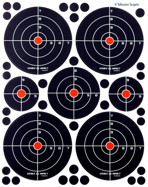 Self-adhesive peel and stick shooting targets