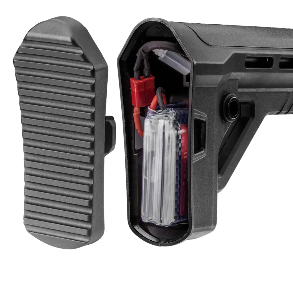 Battery Port View of CFAR-E-01 Crosman Full Auto Raiden BB Rifle